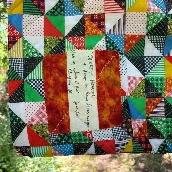 Handmade quilted chicken mosaic patchwork  table runner - Picture 3 of 8